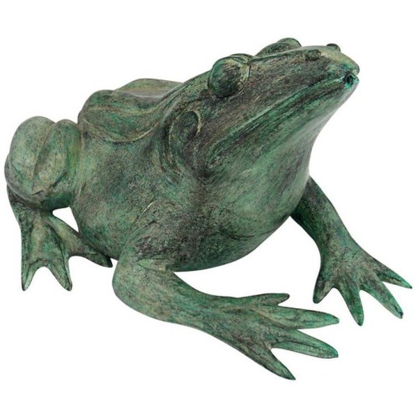 Bull Frog Cast Bronze Piped Garden Statues Piped Sculpture Plumbed